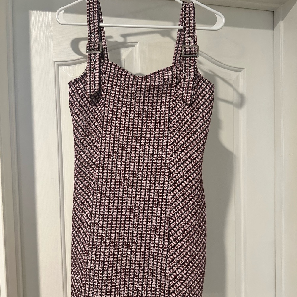 Forever 21 Pink and Black Square Neck Sheath Dress